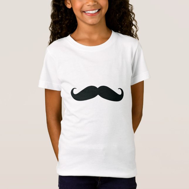 I moustache vous un T-shirt de filles de question (Devant)
