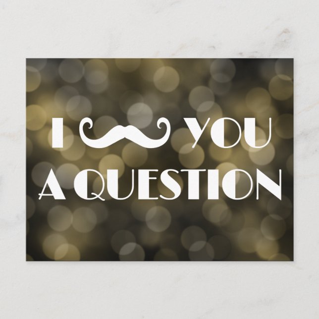 I Mustache You A Question Bokeh Lights Invitations (Devant)