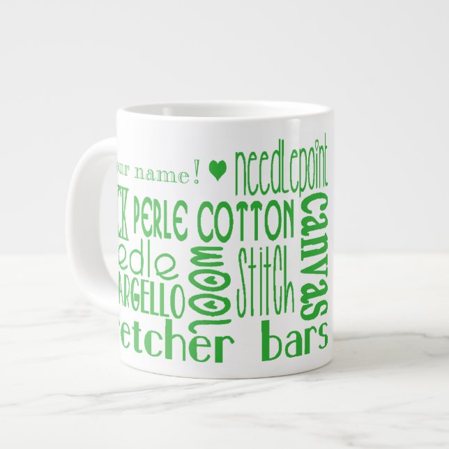 I Needlepoint Jumbo Mug (Devant gauche)