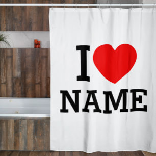 I Nom du coeur Douche rideau