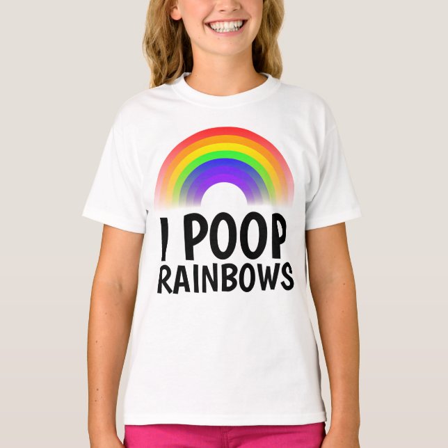 I POOP RAINBOWS Drôle T-shirts (Devant)