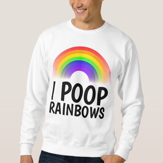 I POOP RAINBOWS Drôle T-shirts (Devant)