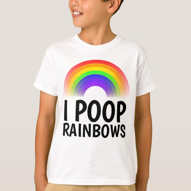 I POOP RAINBOWS Drôle T-shirts (Devant)