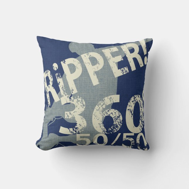 I Ripper Skateboard Coussin Navy Blues Reversible (Recto)