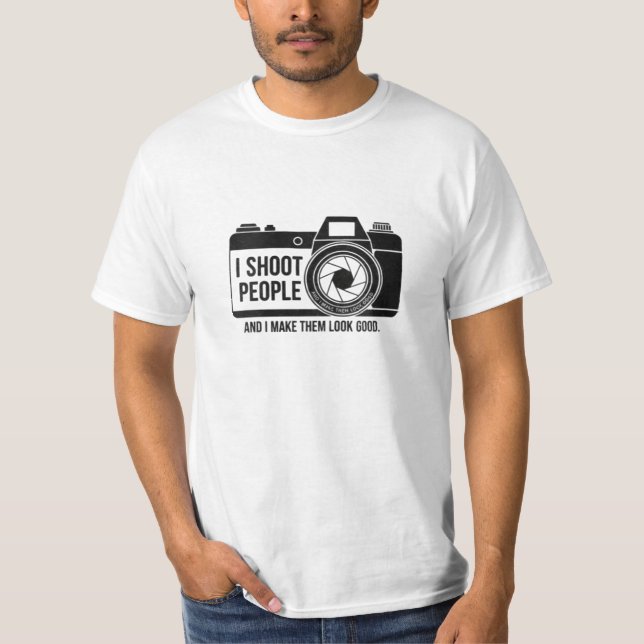 I shoot people design Black T-shirt  (Devant)