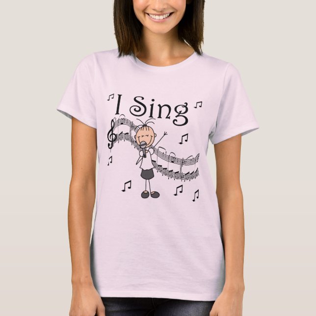 I Sing Musical Stick Figure T-shirts et cadeaux (Devant)
