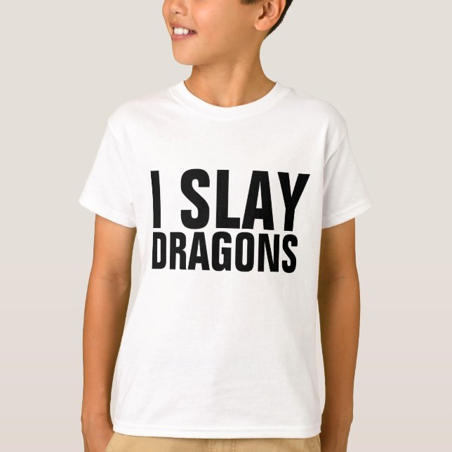 I SLAY DRAGONS T-Shirts Hommes garçons (Devant)
