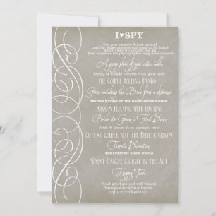 I Spy Heart Typographie Photo Réception Cartes de