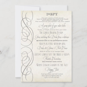 I Spy Heart Typographie Photo Réception Cartes de