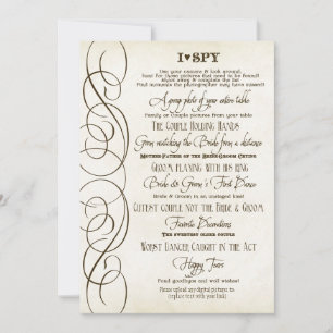 I Spy Heart Typographie Photo Réception Cartes de 