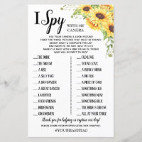 I Spy mariage réception jeu anglais espagnol
