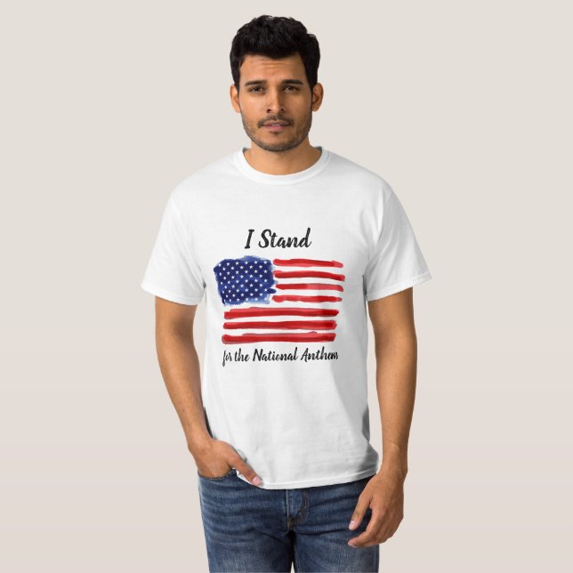 I Stand - T-shirt Drapeau des États-Unis d'Amériqu (Devant entier)
