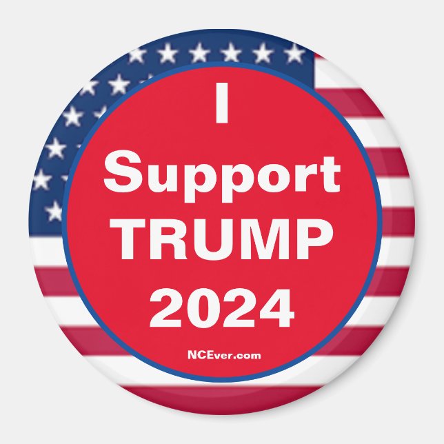 I Support TRUMP 2024 Aimant patriotique (Devant)