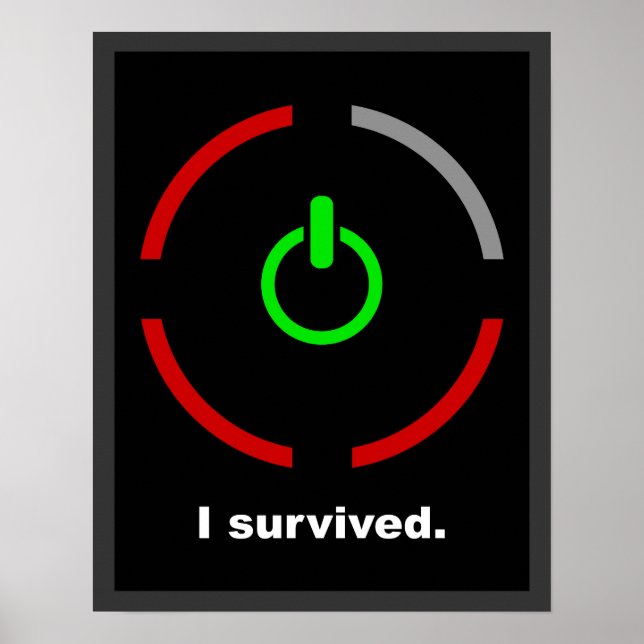 I Survived $17.95 Poster de mur d'art graphique (Devant)