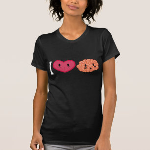 I T-shirt de cerveaux de coeur
