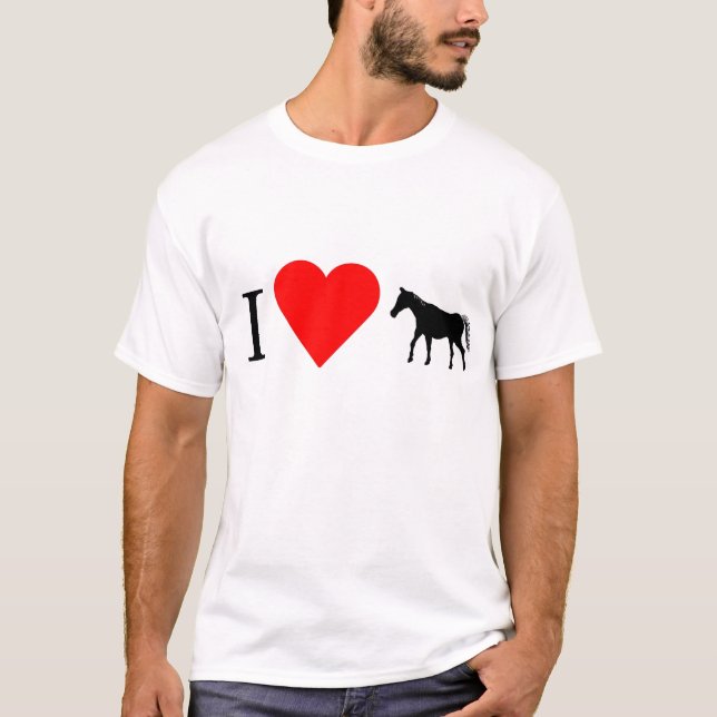 I T-shirt de chevaux de coeur (Devant)