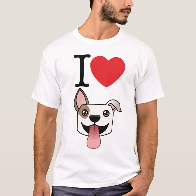 I T-shirt de Pitbulls de coeur (Devant)
