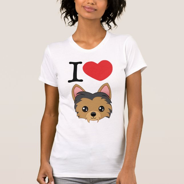 I T-shirt de terriers de Yorkshire de coeur (Devant)