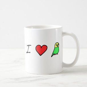 I tasse (verte) de perruches de coeur
