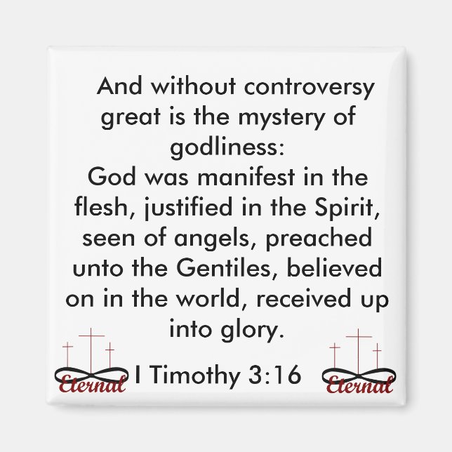 I Timothy 3:16 aimant (Devant)