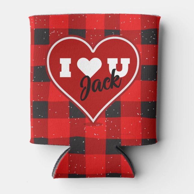 I ♥ U I Love You Buffalo Plaid Glacière (Devant)