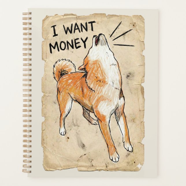 I Want Money – Screaming Shiba Inu Meme Art (Devant)