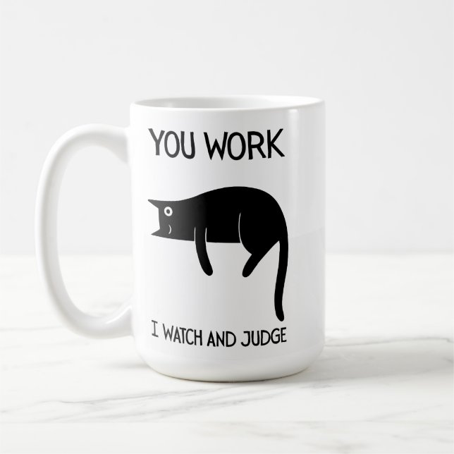 I watch and judge | Cat | Mug Decorative (Gauche)