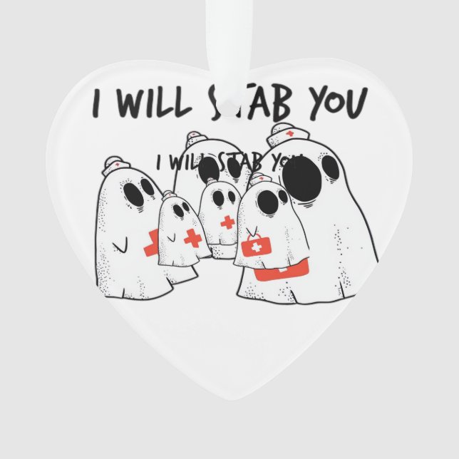 I Will Stab You Ghost Nurse Funny RN Halloween Gho (devant)