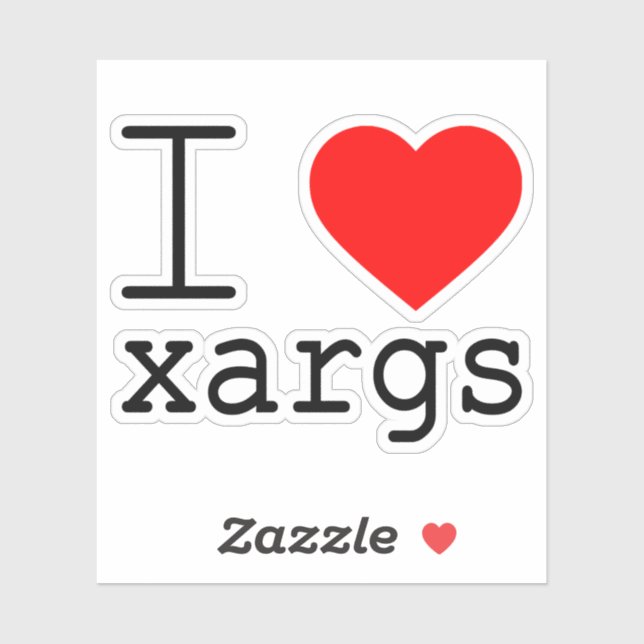 I ❤️ xargs vinyl sticker (Feuille)