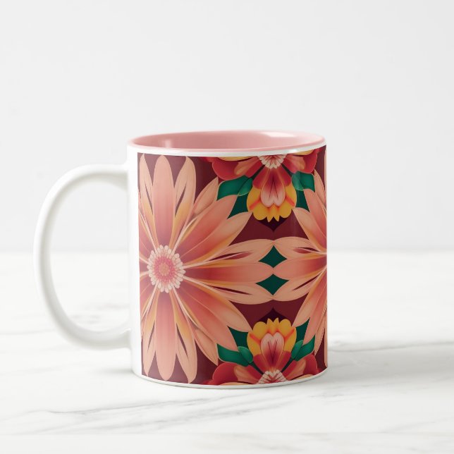 IA Art Tropical Flowers Mug à deux tons (Gauche)