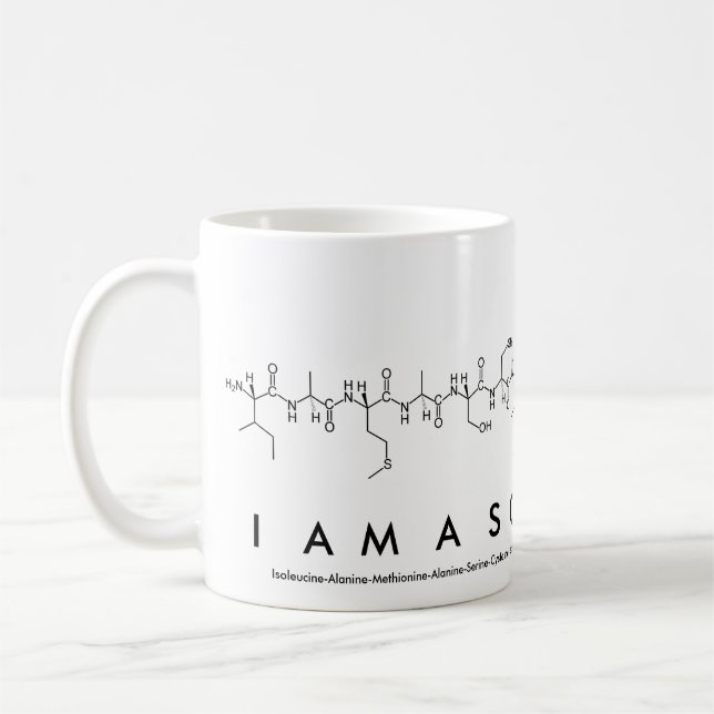 IAmAScientist nom de peptide mug (Gauche)