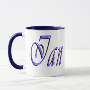 Ian, Nom, Logo, Bleu Ringer Combo Coffee Mug