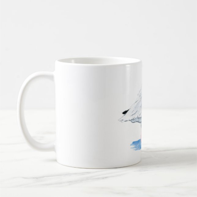 Ibis blanc sur une tasse de café (Gauche)