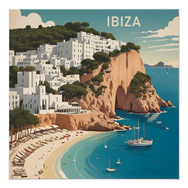 Ibiza, Espagne Affiche de voyage (Devant)