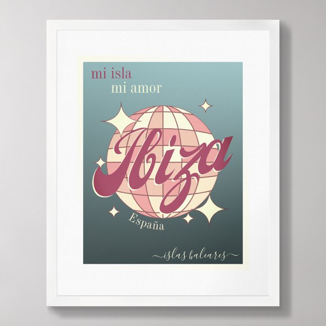 Ibiza Espagne baléaire île élégant bleu Poster (Créateur téléchargé)