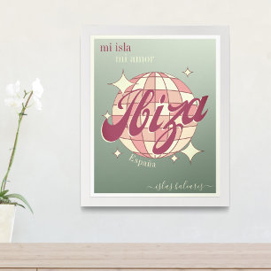 Ibiza Espagne baléaire Île moderne rétro Poster