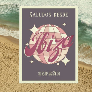 Ibiza España rétro vintage party carte postale vio