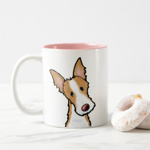 Ibizan Hound KiniArt Mug à café à deux tons