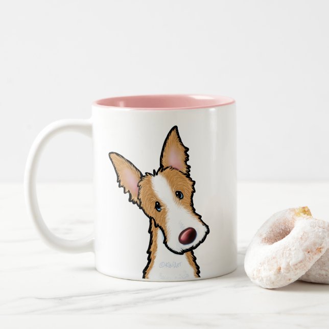 Ibizan Hound KiniArt Mug à café à deux tons (Avec donut)