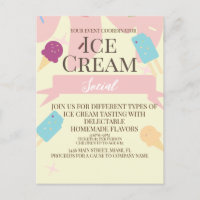Ice Cream Cone Flyers sociaux Invitation Jaune