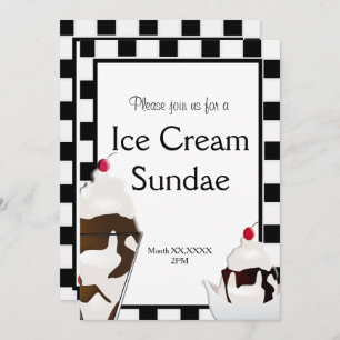 Ice Cream Parlour Parti social Invitation personna