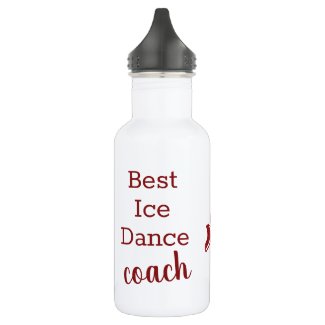 Ice Dance coach water bottle - red sparkle pair