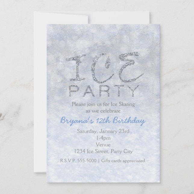 Ice et neige hiver Anniversaire Fête Invitations (Devant)