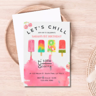 Ice Pop Chill Été Anniversaire Invitation