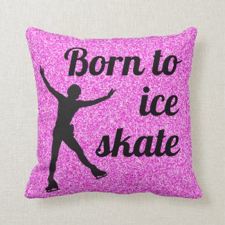 Ice skating pillow - Pink Born to ice skate