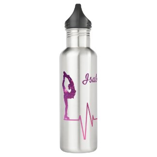 Ice skating water bottle heartbeat pink to red