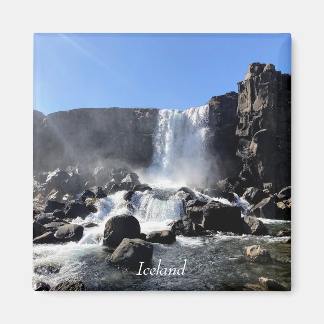 Iceland waterfall magnet (Devant)