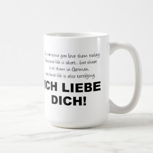 Ich Liebe Dich Je T'Aime Mug Drôle