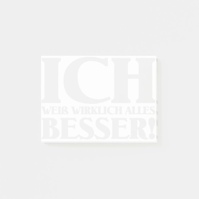Ich weiß wirklich alles Besser! Notes post-it (Devant)