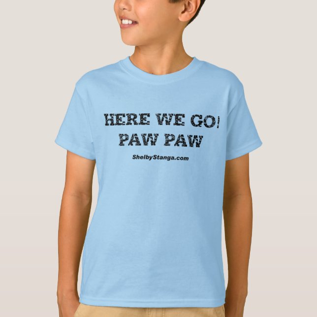 Ici nous allons T-shirt de bleu de la jeunesse (Devant)